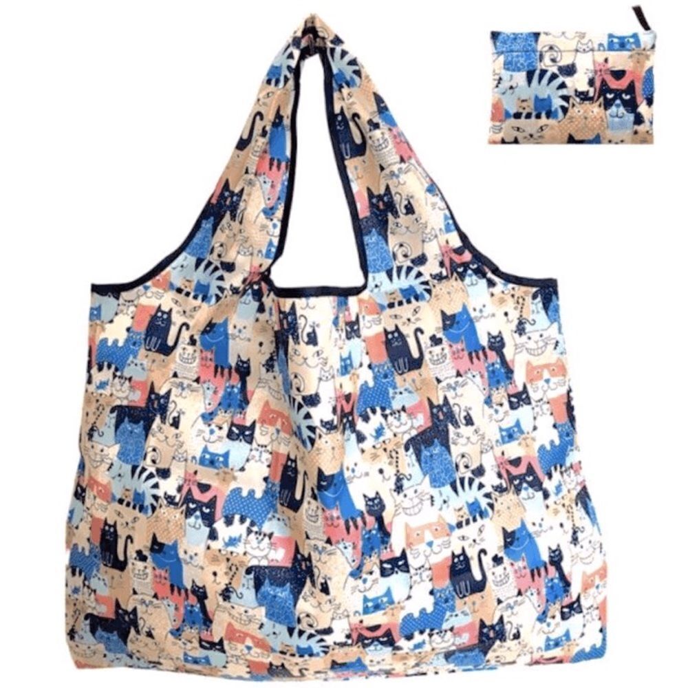 Cat Pattern Reusable Shopping Tote